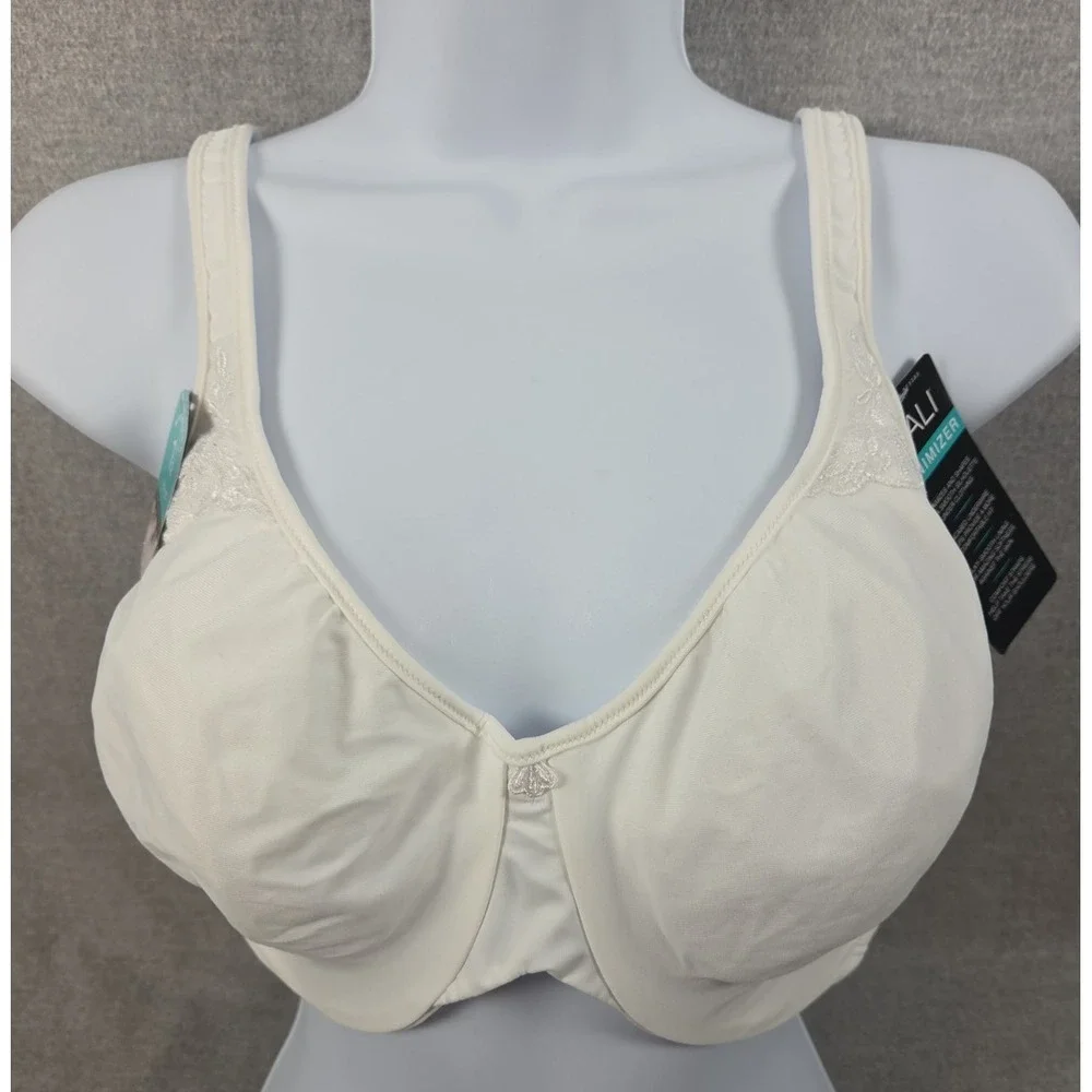 Bali Minimizer Underwire Support Bra 40D Ivory Comfort Straps Shaping NEW
